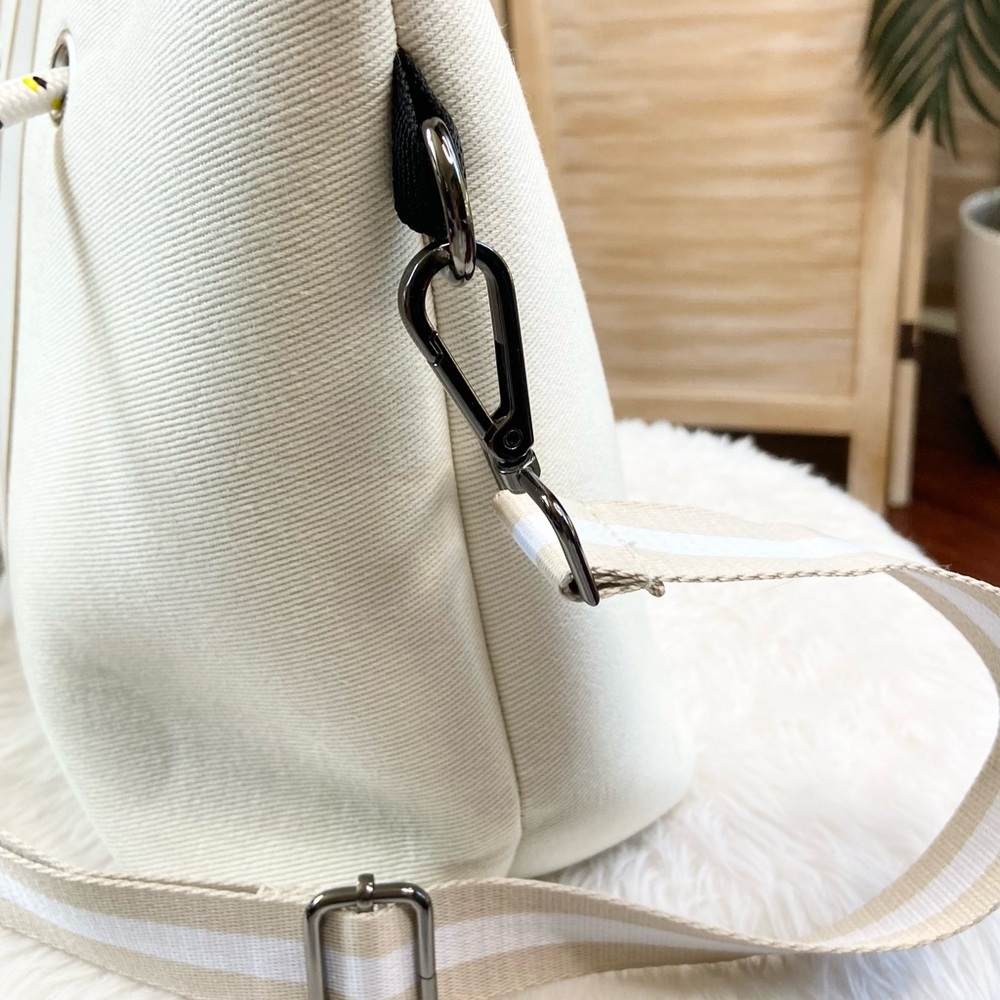 Ivory Canvas Shoulder Bag - Picture 5 of 8